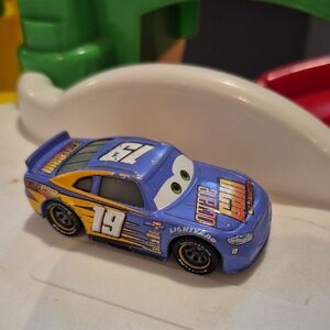 Mattel Blue and Yellow Toy Car with Number 19